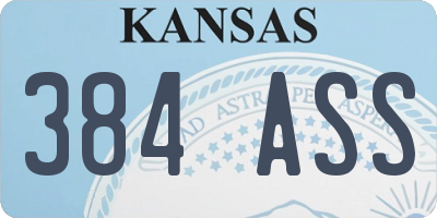 KS license plate 384ASS