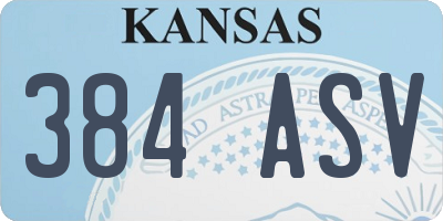 KS license plate 384ASV