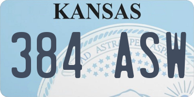 KS license plate 384ASW