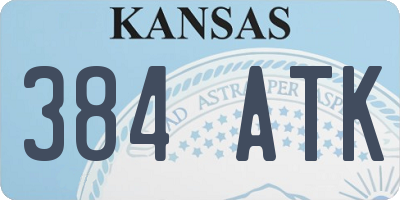 KS license plate 384ATK