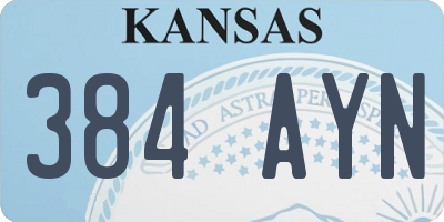 KS license plate 384AYN