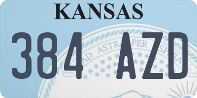 KS license plate 384AZD