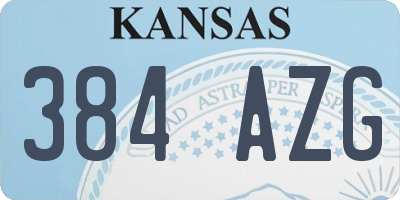 KS license plate 384AZG