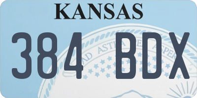 KS license plate 384BDX