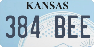 KS license plate 384BEE
