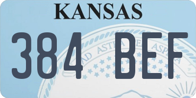 KS license plate 384BEF