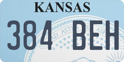 KS license plate 384BEH
