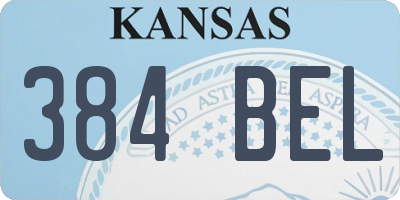 KS license plate 384BEL