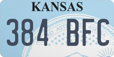 KS license plate 384BFC
