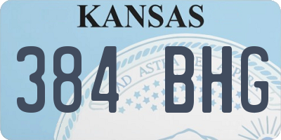 KS license plate 384BHG