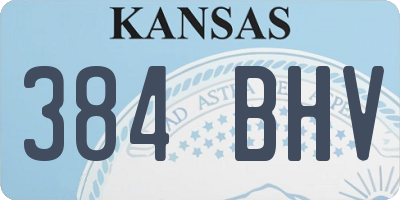 KS license plate 384BHV