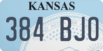 KS license plate 384BJO