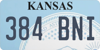KS license plate 384BNI