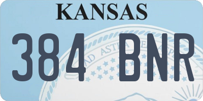 KS license plate 384BNR