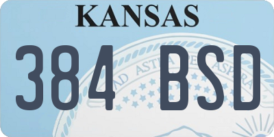 KS license plate 384BSD