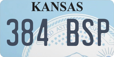 KS license plate 384BSP