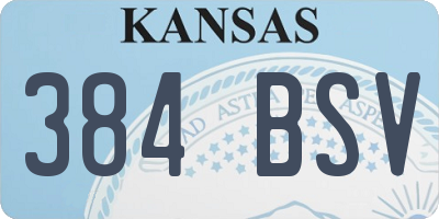 KS license plate 384BSV