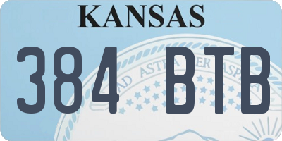 KS license plate 384BTB