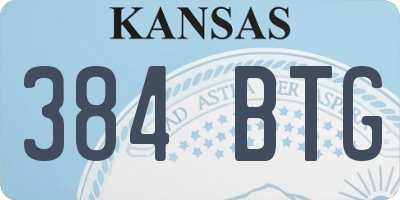 KS license plate 384BTG