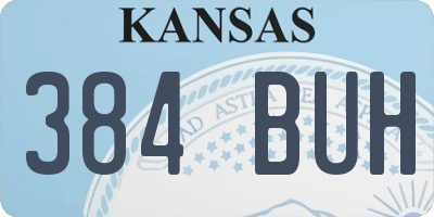 KS license plate 384BUH