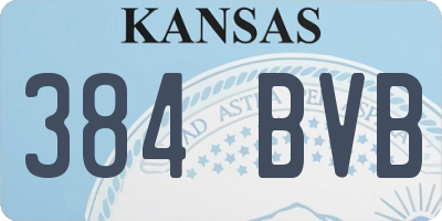 KS license plate 384BVB
