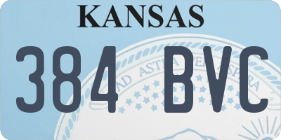KS license plate 384BVC