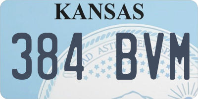 KS license plate 384BVM