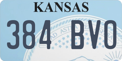 KS license plate 384BVO