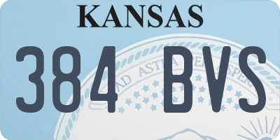 KS license plate 384BVS