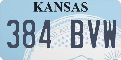 KS license plate 384BVW