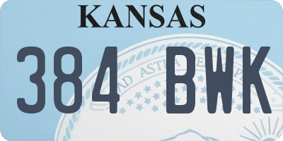 KS license plate 384BWK