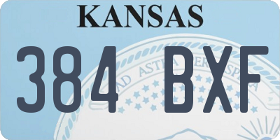 KS license plate 384BXF