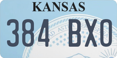 KS license plate 384BXO