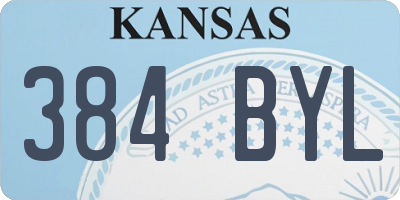 KS license plate 384BYL