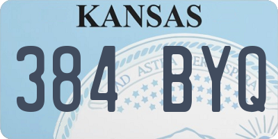 KS license plate 384BYQ