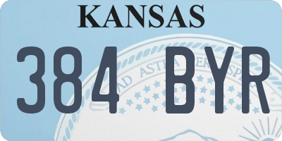 KS license plate 384BYR