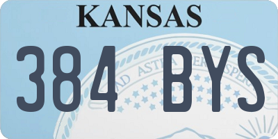 KS license plate 384BYS