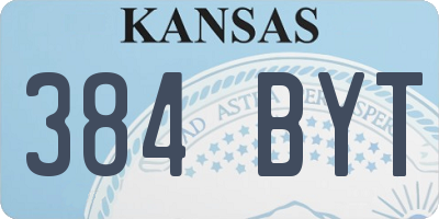 KS license plate 384BYT