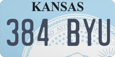 KS license plate 384BYU