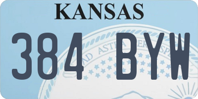 KS license plate 384BYW