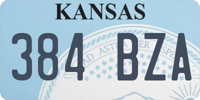 KS license plate 384BZA