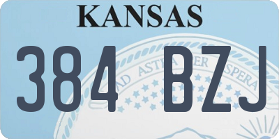 KS license plate 384BZJ