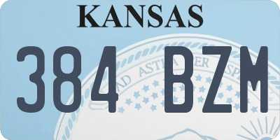 KS license plate 384BZM