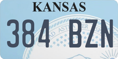 KS license plate 384BZN