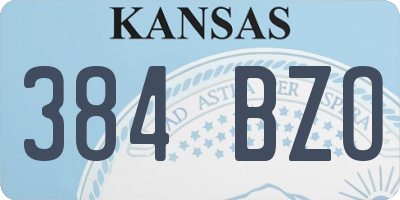 KS license plate 384BZO