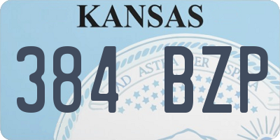 KS license plate 384BZP