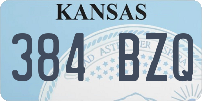 KS license plate 384BZQ