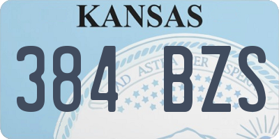 KS license plate 384BZS