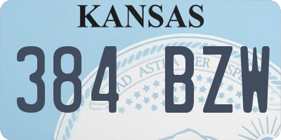 KS license plate 384BZW