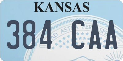 KS license plate 384CAA